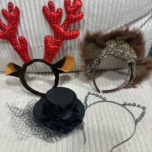 Bundle of Decorative Headbands & Hat -New. Never worn.So cute!! Set of Four (4).